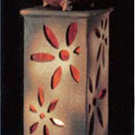 コゲ花彫角庭園燈